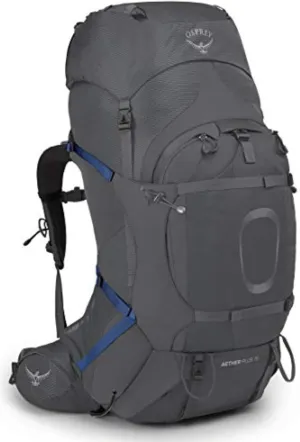 Osprey Aether Plus 70L Men's Backpacking Backpack, Eclipse Grey, L/XL