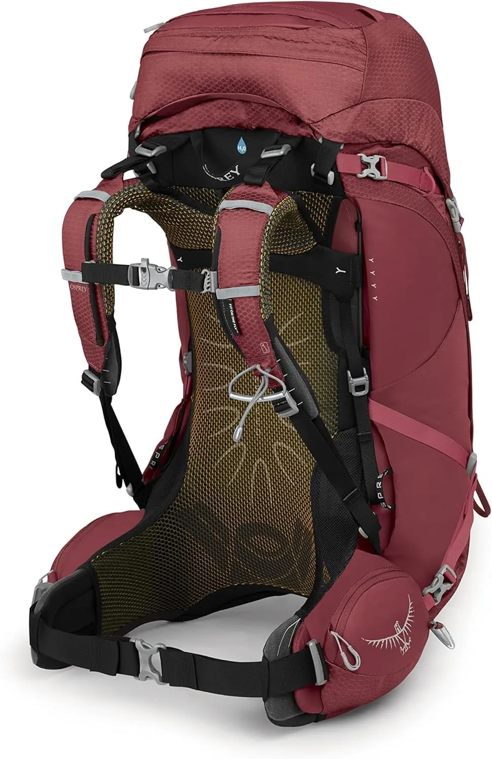 Osprey Aura AG 50L Women's Backpacking Backpack, Berry Sorbet Red, WXS/S