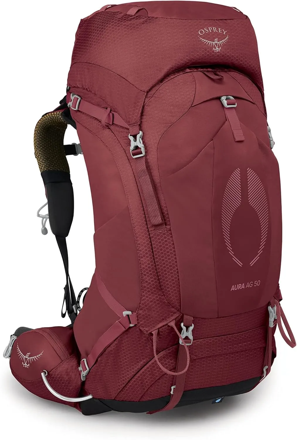Osprey Aura AG 50L Women's Backpacking Backpack, Berry Sorbet Red, WXS/S