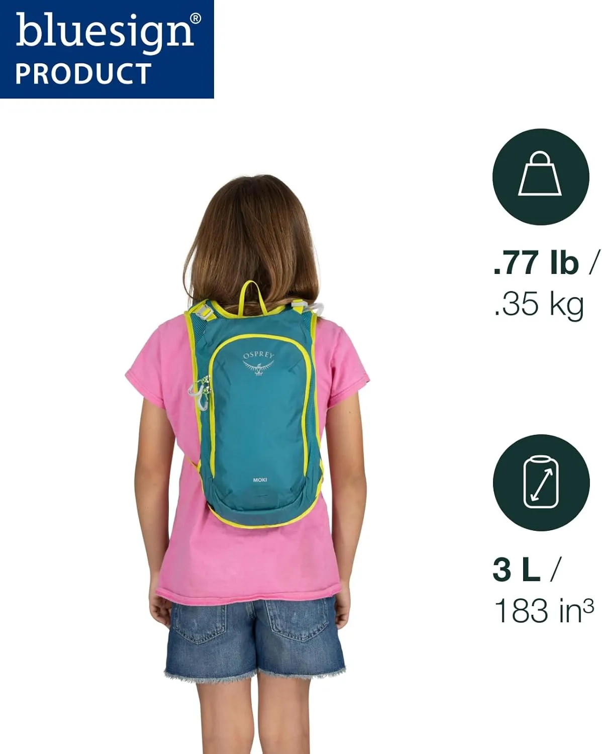 Osprey Moki 3L Kids' Biking Backpack with Hydraulics Reservoir, Hungry Dino Print