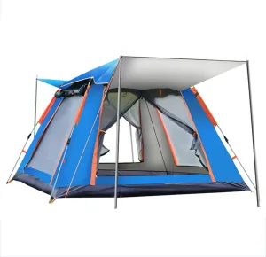 Outdoor Automatic Quick Open Camping Tent 6-7 People Windproof Waterproof Pops-Up Beach Tent Portable Family Instant Setup Spring Tent Hiking Tents