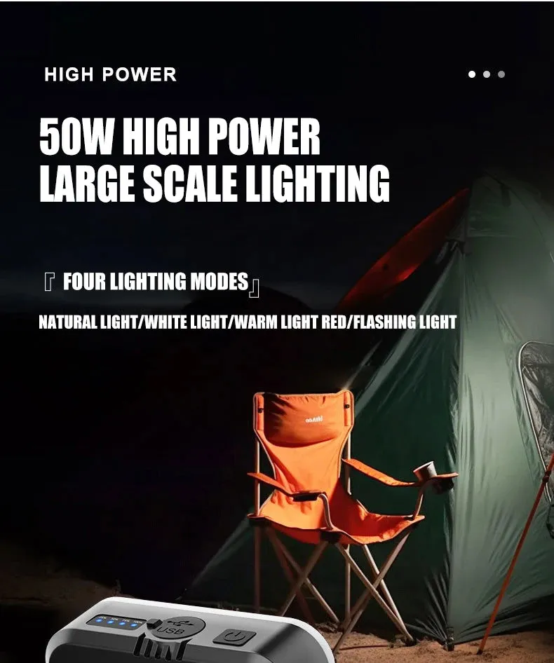 Outdoor Camping Light Solar Charger 4000mAh Power Bank with Intelligent Display & Hanging Design