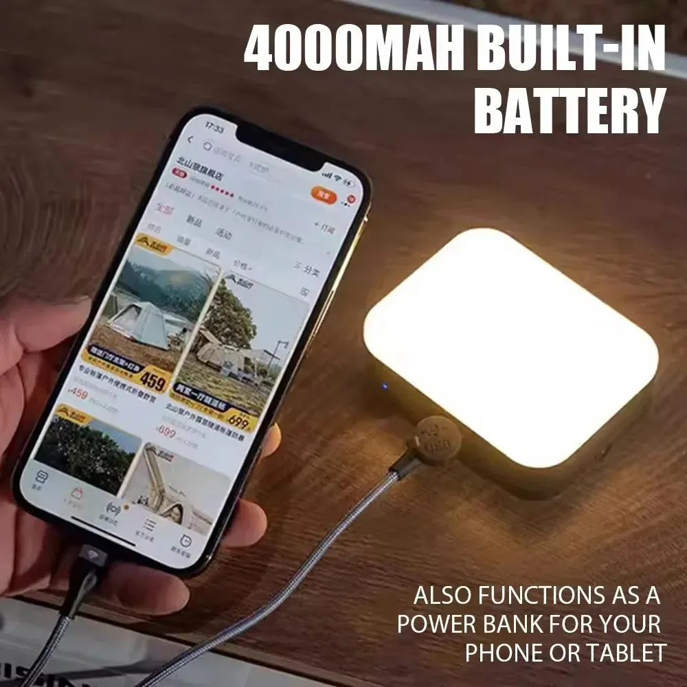 Outdoor Camping Light Solar Charger 4000mAh Power Bank with Intelligent Display & Hanging Design