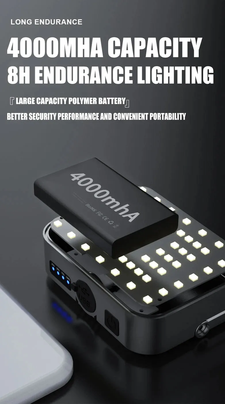 Outdoor Camping Light Solar Charger 4000mAh Power Bank with Intelligent Display & Hanging Design