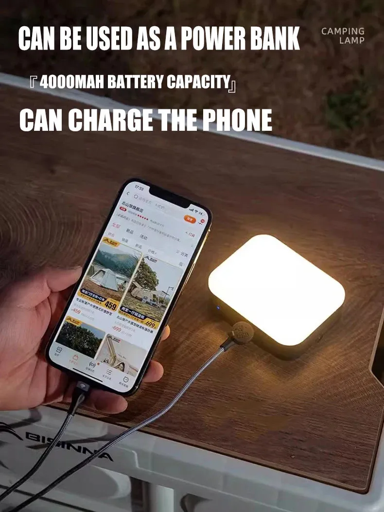 Outdoor Camping Light Solar Charger 4000mAh Power Bank with Intelligent Display & Hanging Design
