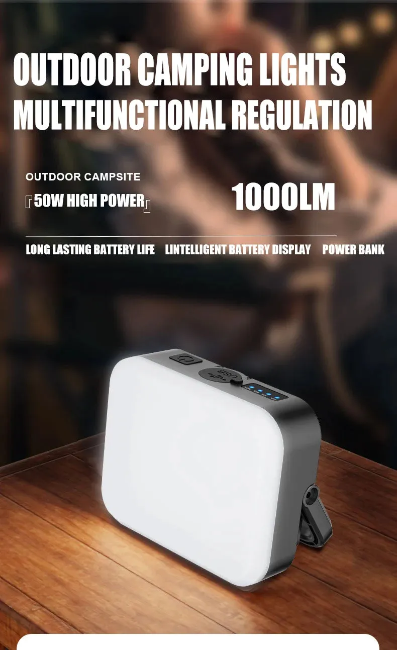Outdoor Camping Light Solar Charger 4000mAh Power Bank with Intelligent Display & Hanging Design