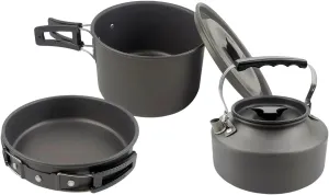 Outdoor Cooking Utensils Teapot Set Pot Set, 2-3 People Camping Pot Set Portable Camping Tableware Equipment, Frying Pan and Cooking Pot All-in-one Outdoor Set