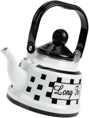 Outdoor Enamel Coffee Kettle Stovetop Tea Pot for Camping Daily Use Smooth Surface Lightweight Heating Pot for Coffee Tea and Mulled Wine Vintage Design