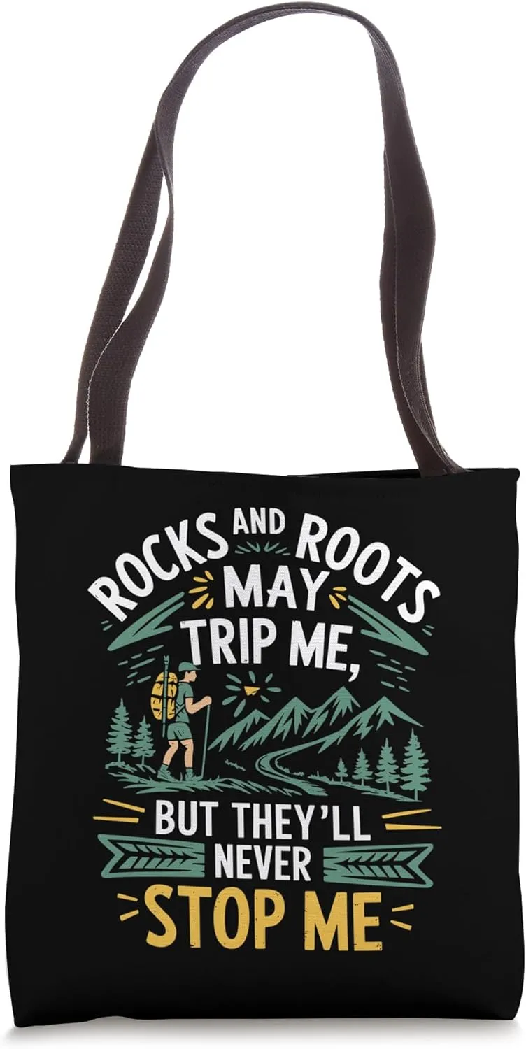 Outdoor Hiking Lover, Trekking Mountain Hiker and Hike Tote Bag