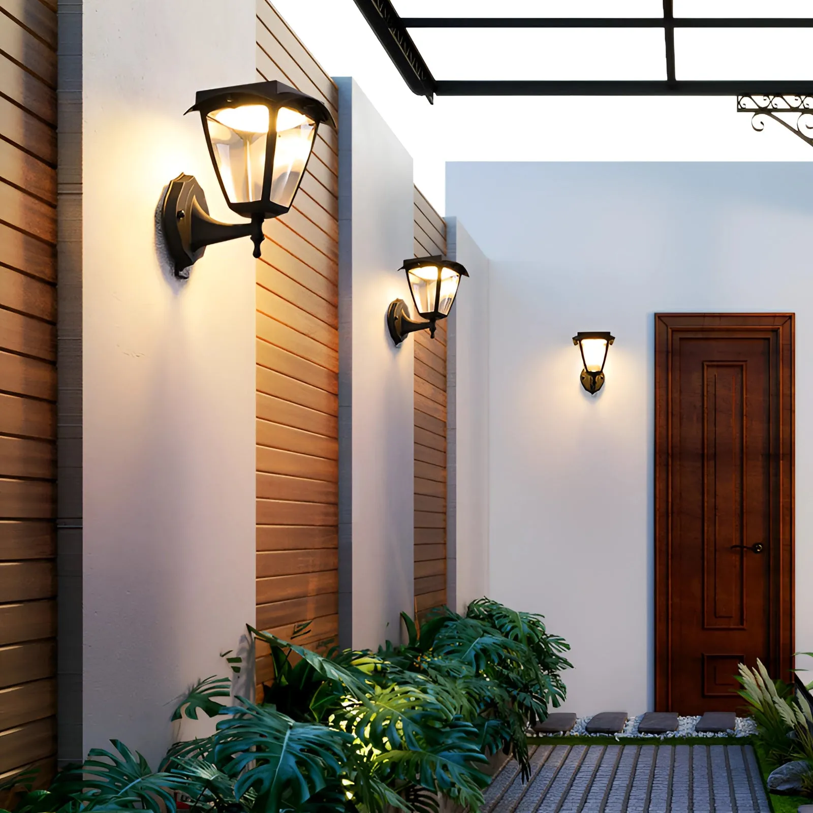 Outdoor LED Wall Lantern - Energy-Efficient, Water-Resistant, Black Finish