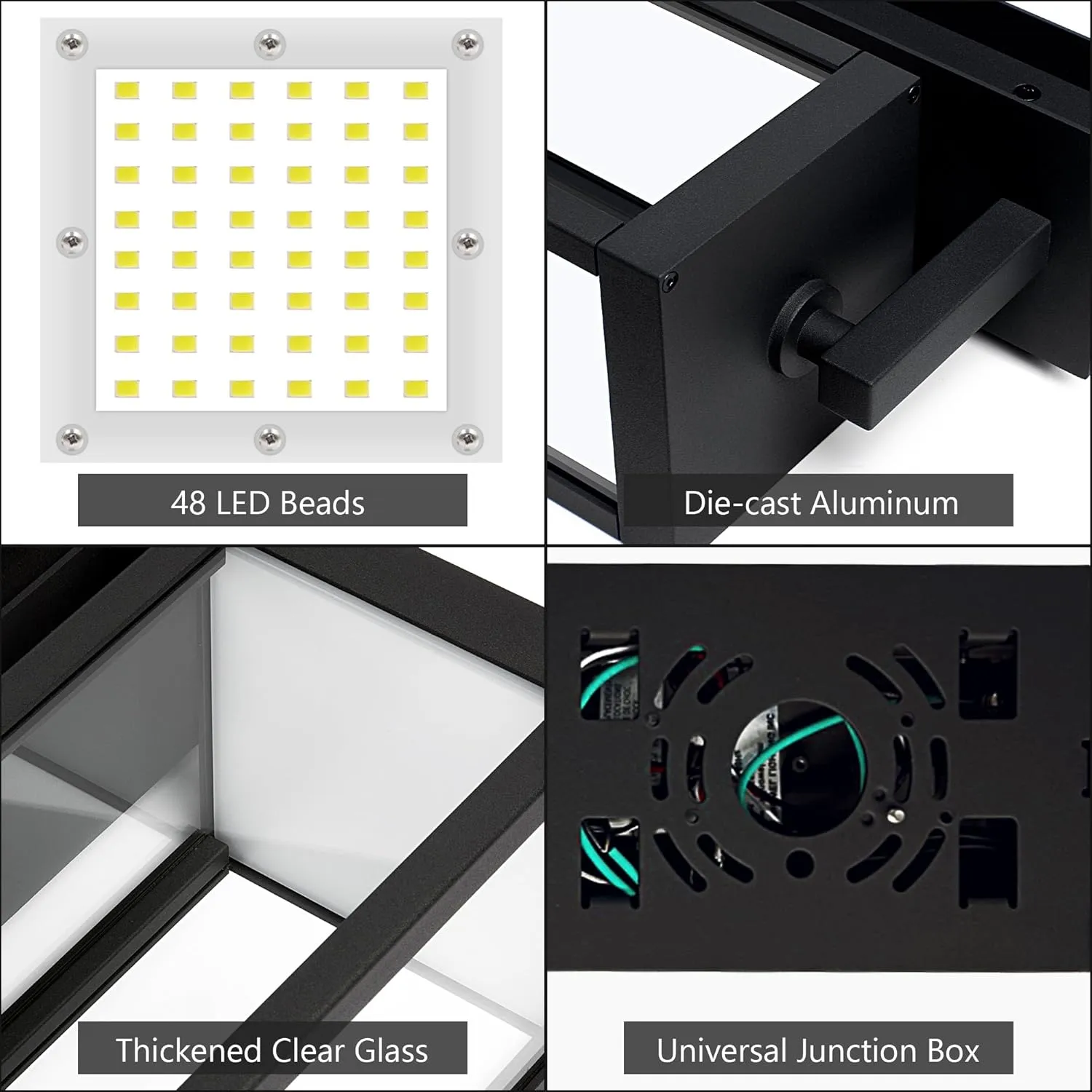 Outdoor Motion Sensor Wall Light 15in Modern LED Exterior Light Fixture for House Black IP54 Waterproof Sconce with Clear Glass Lantern for Garage Porch Patio,3000K
