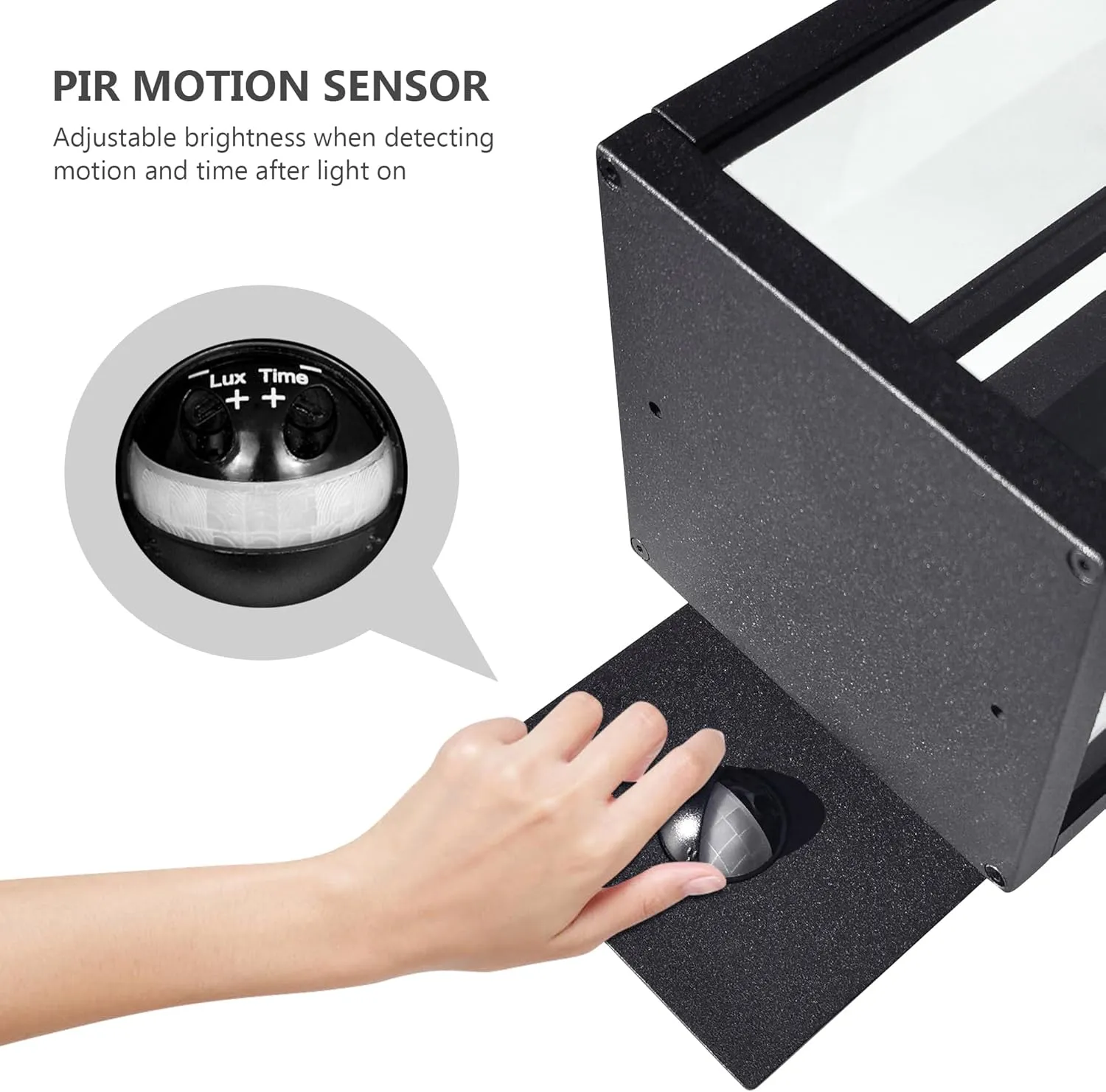Outdoor Motion Sensor Wall Light 15in Modern LED Exterior Light Fixture for House Black IP54 Waterproof Sconce with Clear Glass Lantern for Garage Porch Patio,3000K