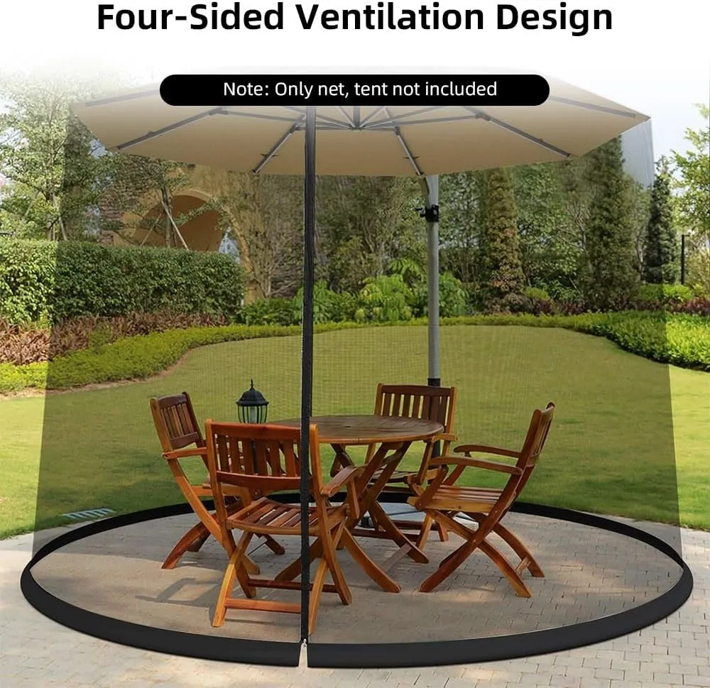 Outdoor Patio Umbrella Screen Mosquito Netting for Patio Porch - Water Pipe Mosquito Net for 7-11ft Umbrellas Patio Umbrella Mosquito Net Fit for 7-9 People