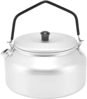 Outdoor Portable Coffee Pot Silicone Cover Handle Camping Coffee Pot Camping Kettle Lightweight Aluminum Alloy Portable Camp Tea Pot Coffee Pot for Outdoor Barbecue Silver