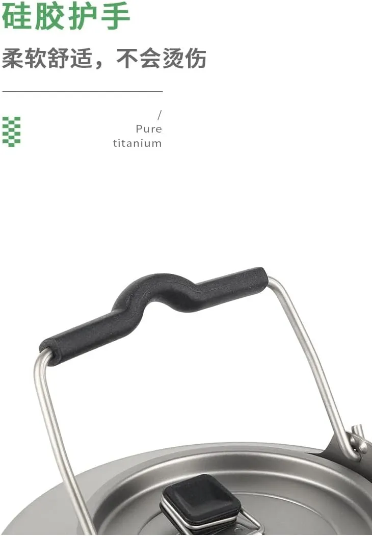 Outdoor pure titanium kettle teapot
