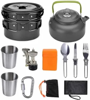 Outdoor Tableware Skillful Manufacture Outdoor Camping Hiking Cookware Cooking Camping Kettle Kits (Color : A)