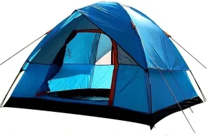 Outdoor Tent Waterproof Camping Hiking Fishing Tent Separated Dual Layer Travel Tent 4 Season Anti UV Beach Tent for 3-4 Person Family (Color : Green) (Color : Blue)