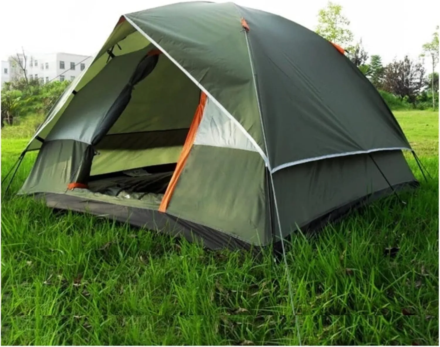 Outdoor Tent Waterproof Camping Hiking Fishing Tent Separated Dual Layer Travel Tent 4 Season Anti UV Beach Tent for 3-4 Person Family (Color : Green) (Color : Green)