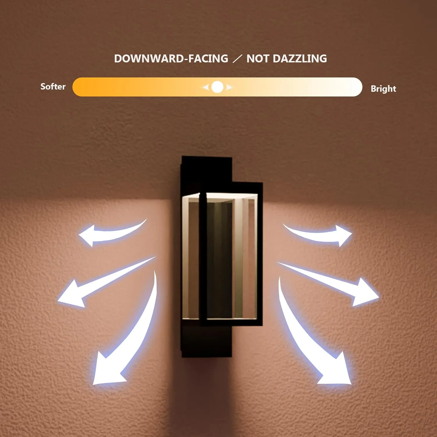 Outdoor Wall Sconce Lights LED Wall Mount Lantern Waterproof Exterior Wall Light Fixtures with Clear Glass Shade, Aluminum Matte Black Lamps for Porch Entryway Doorway Garage Garden Yard