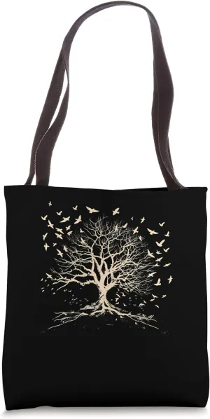 Outdoor Wildlife Forest Nature Flock Of Birds Tree Forest Tote Bag