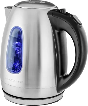 OVENTE Electric Kettle, 1.7L Stainless Steel Water Heater and Boiler for Coffee or Tea with BPA Free & Cordless Body, Auto Shut-Off, Boil-Dry Protection, LED Light and Removable Filter, Silver KS96S