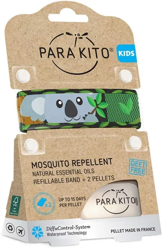 PARA'KITO Bug & Mosquito Bracelets for Kids | Mosquito Spray Alternative | Waterproof, Outdoor Insect Wristband w/Natural Essential Oils | Hiking, Trekking & Camping Accessories (Koala)