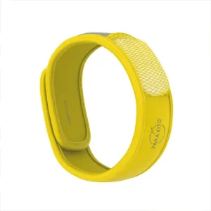 PARA'KITO Mosquito Insect & Bug Protection Wristband - Mosquito Stickers, Bug Spray Alternative Essentials for Beach, Camping, Desert Hiking, Christmas Bonfires - Natural Essential Oils (Yellow)