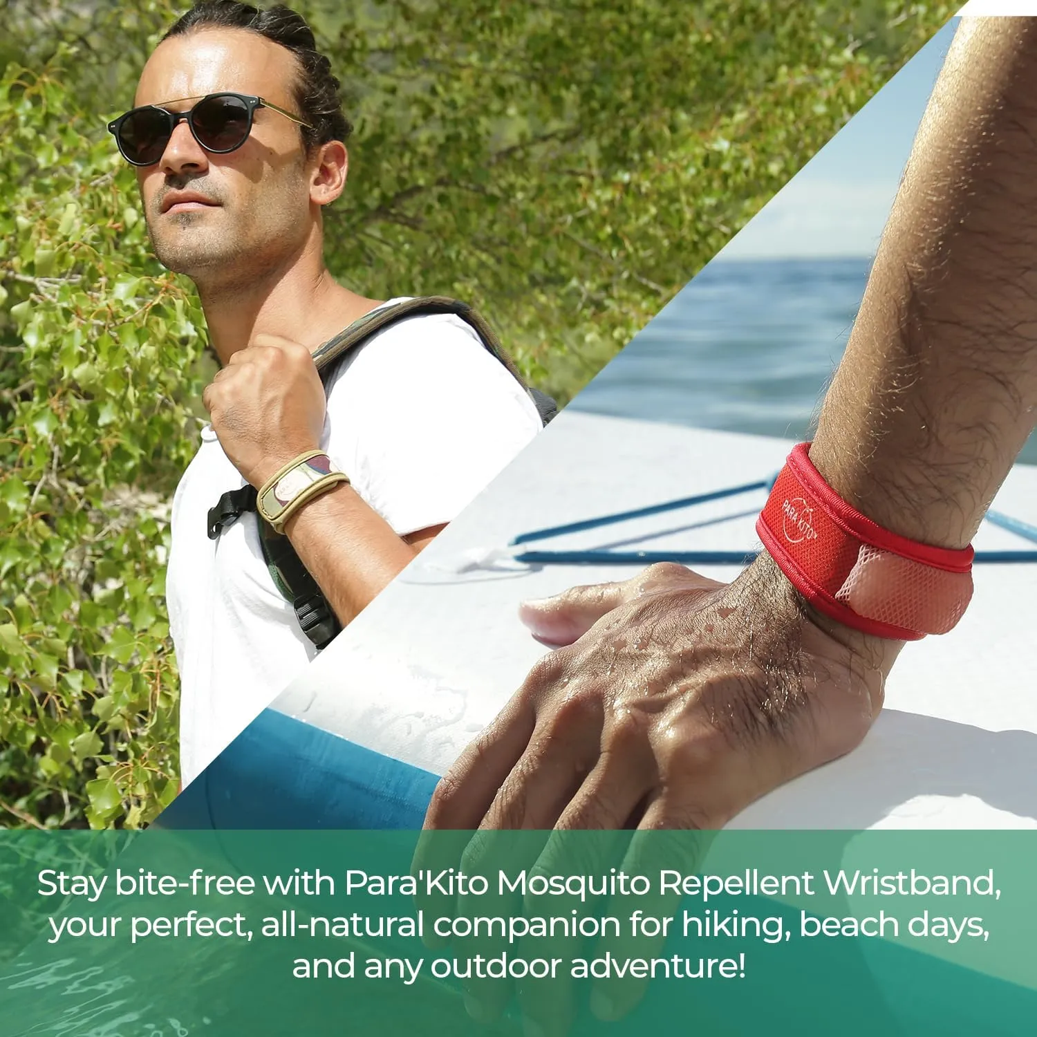 PARA'KITO Mosquito Insect & Bug Protection Wristband - Mosquito Stickers, Bug Spray Alternative Essentials for Beach, Camping, Desert Hiking, Christmas Bonfires - Natural Essential Oils (Yellow)