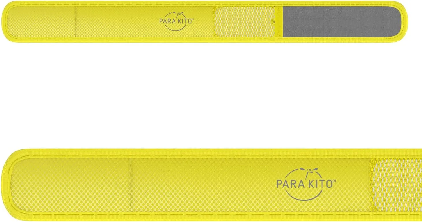 PARA'KITO Mosquito Insect & Bug Protection Wristband - Mosquito Stickers, Bug Spray Alternative Essentials for Beach, Camping, Desert Hiking, Christmas Bonfires - Natural Essential Oils (Yellow)