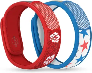 PARA'KITO Mosquito Repellent Bracelets   Refill Pellets Bundle, Mosquito Bracelets, Peppermint Oil, DEET Free Mosquito Repeller, Hiking Accessories, 2 Wristbands & 2 Refills (Hawaii   Stars)