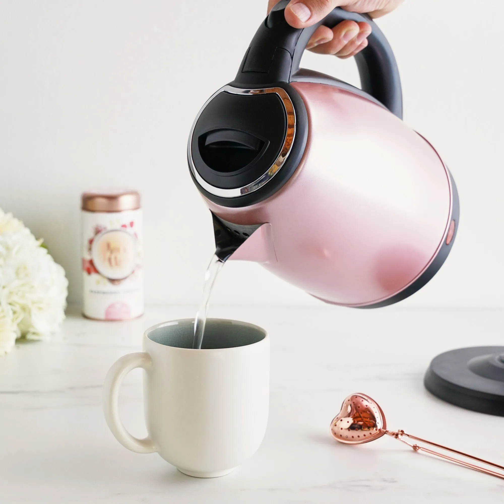 Parker rose gold electric tea kettle by pinky up