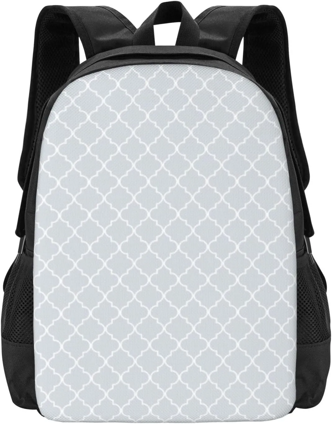 Pastel Blue Moroccan Quatrefoil Pattern Lightweight Packable Backpack Travel Casual Hiking Daypack Foldable Backpack For Men Women