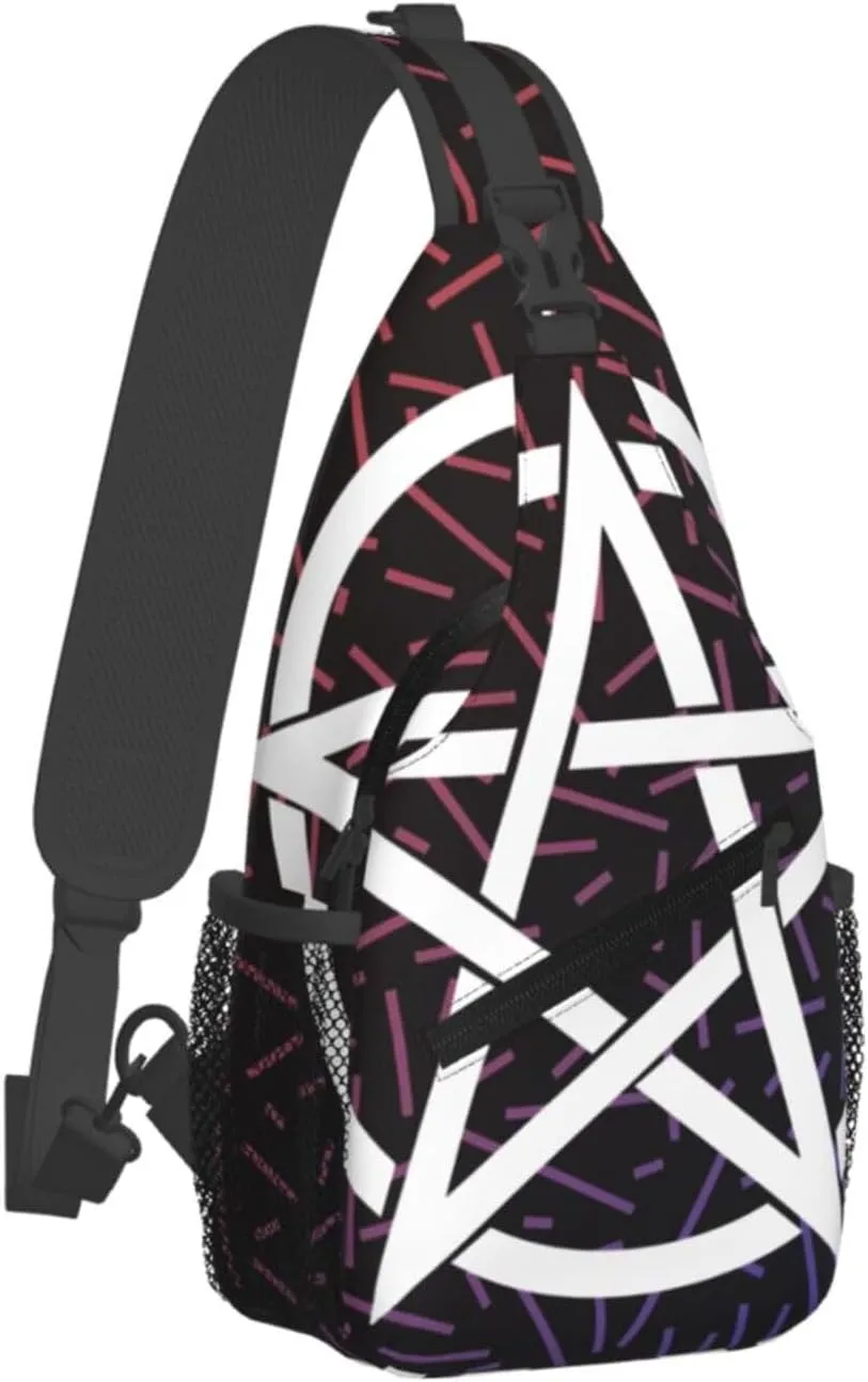 Pentagram Crossbody For Men Women Sling Chest Bag Shoulder Bag Lightweight One Strap Backpack Multipurpose Travel Hiking Daypack