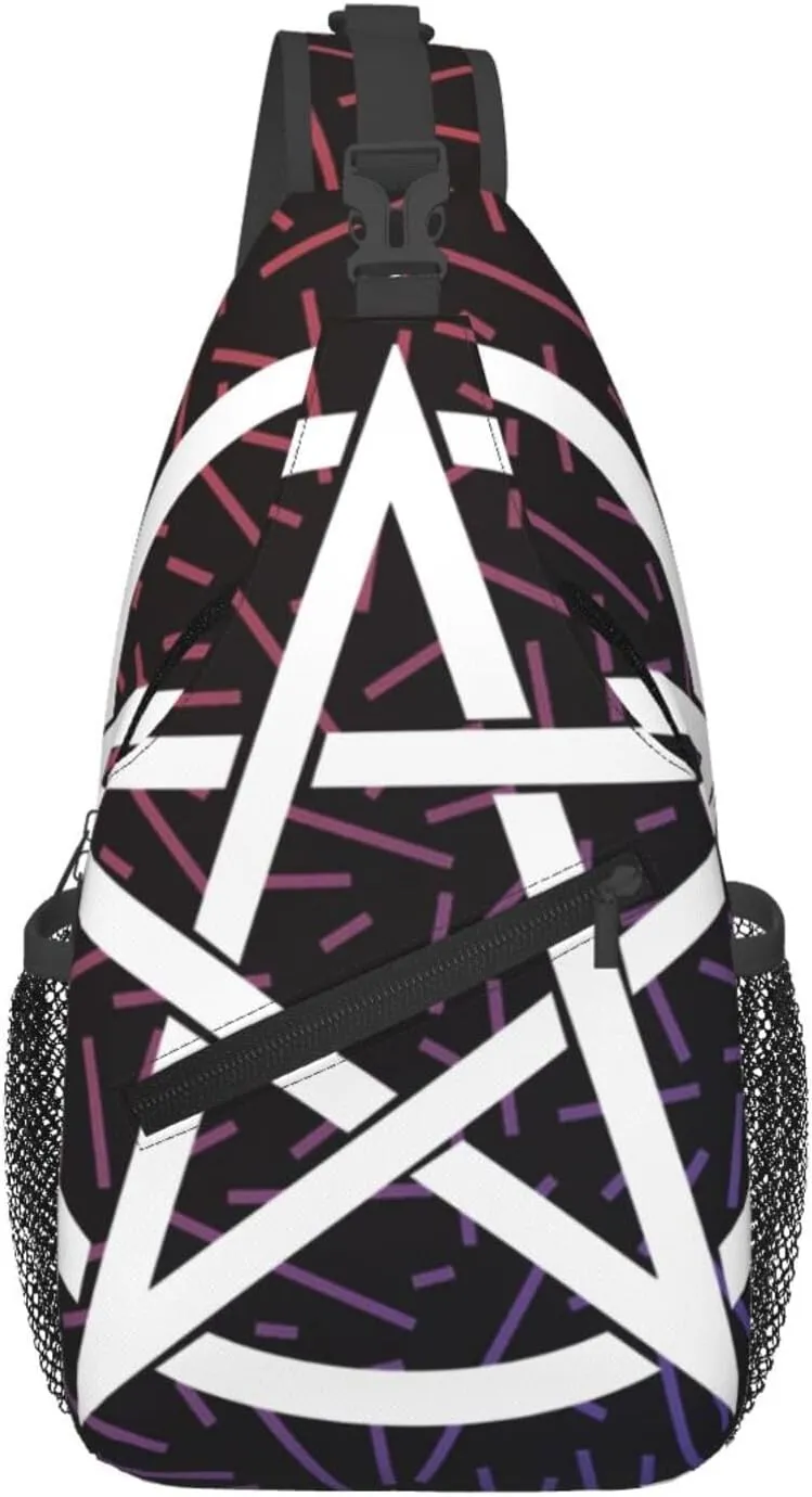 Pentagram Crossbody For Men Women Sling Chest Bag Shoulder Bag Lightweight One Strap Backpack Multipurpose Travel Hiking Daypack