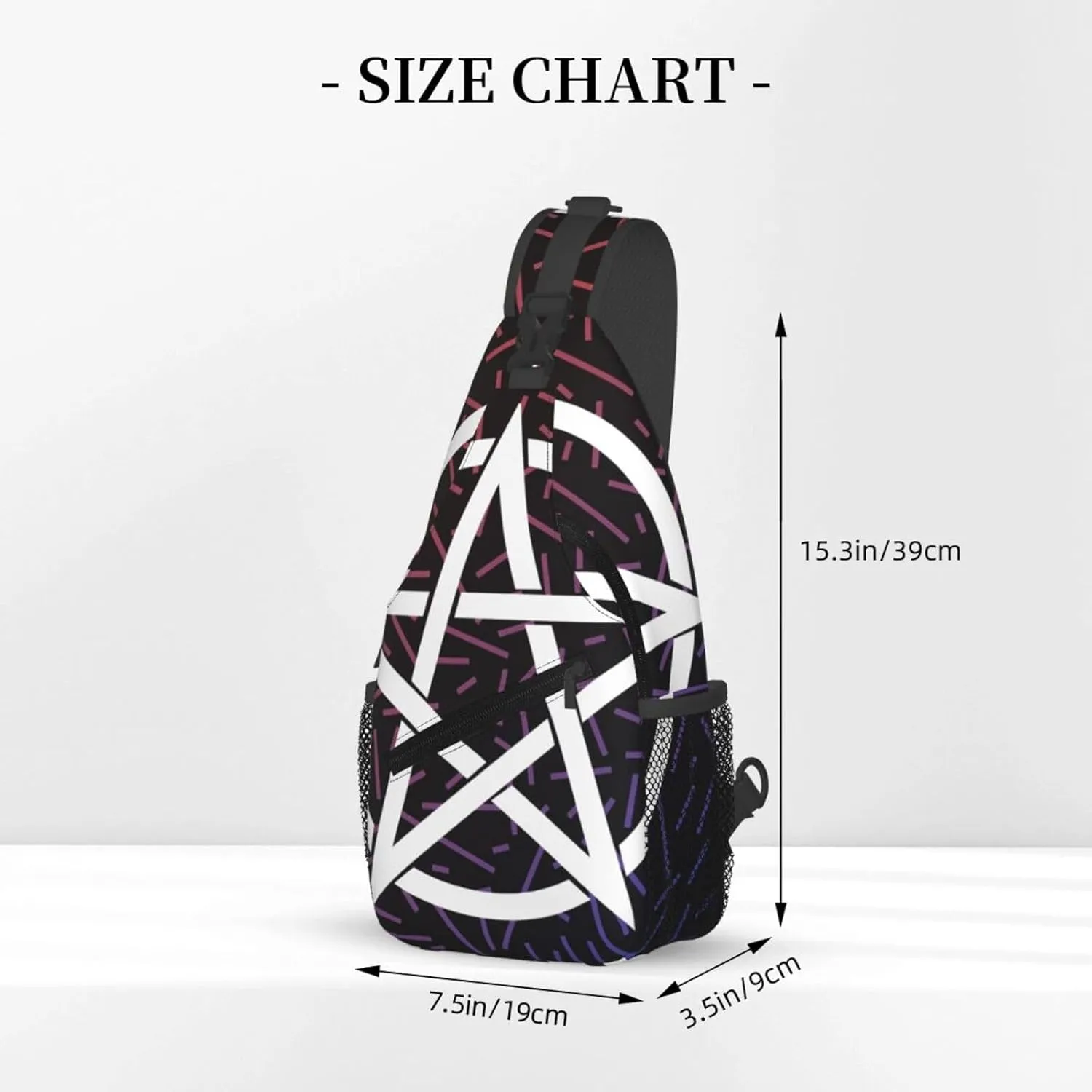 Pentagram Crossbody For Men Women Sling Chest Bag Shoulder Bag Lightweight One Strap Backpack Multipurpose Travel Hiking Daypack