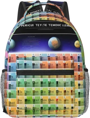 Periodic Table Of Elements Print Multifunctional Laptop Backpack For Men Women, Travel Backpack Carry On Flight Approved