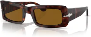 Persol Francis PO3332S Rectangle Sunglasses for Men for Women   BUNDLE With Designer iWear Complimentary Eyewear Kit