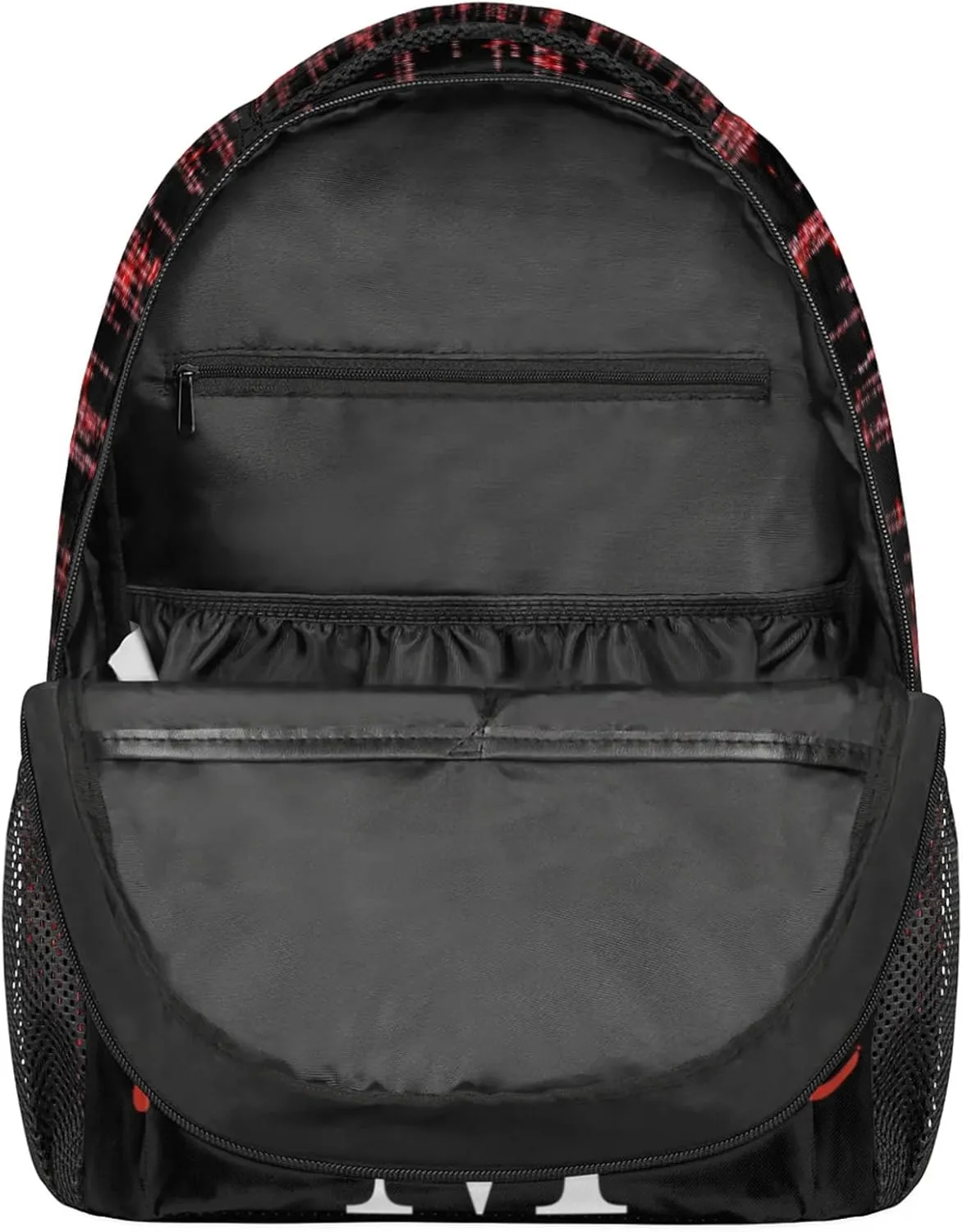 Personalized Backpack Cheer with Name Waterproof Large Bag for Birthday Holiday Gift, Romantic Red Glittering Printed with Black Background