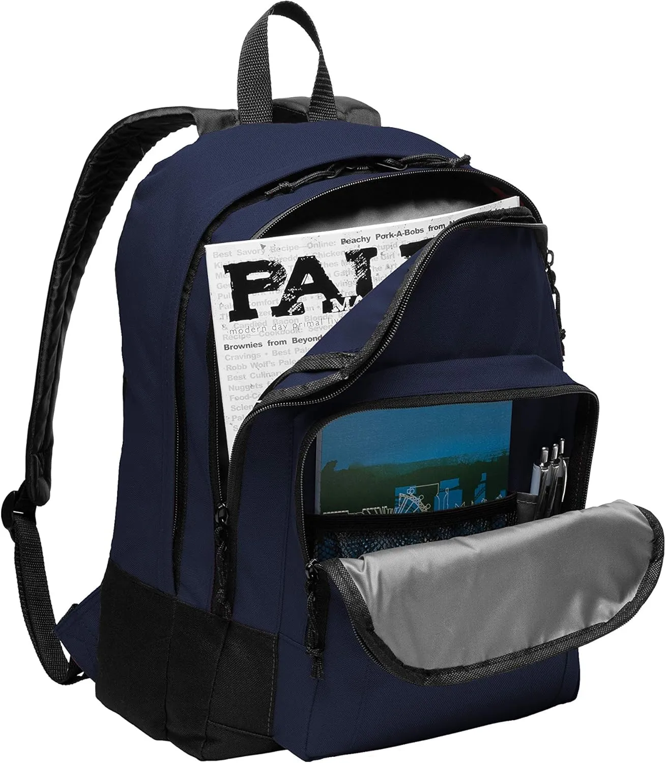 Personalized Customized Basic Classic Navy College Backpacks, 5 or 10 Pack - Add Your Embroidered Logo