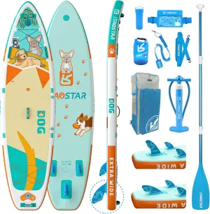 Pets 8'×29" / 11'×35" / 11'6"×34" Inflatable Paddle Board, One-Stop Premium SUP Accessories, Extra Wide Paddle Board for More Balance, Tailored Fins for More Fun