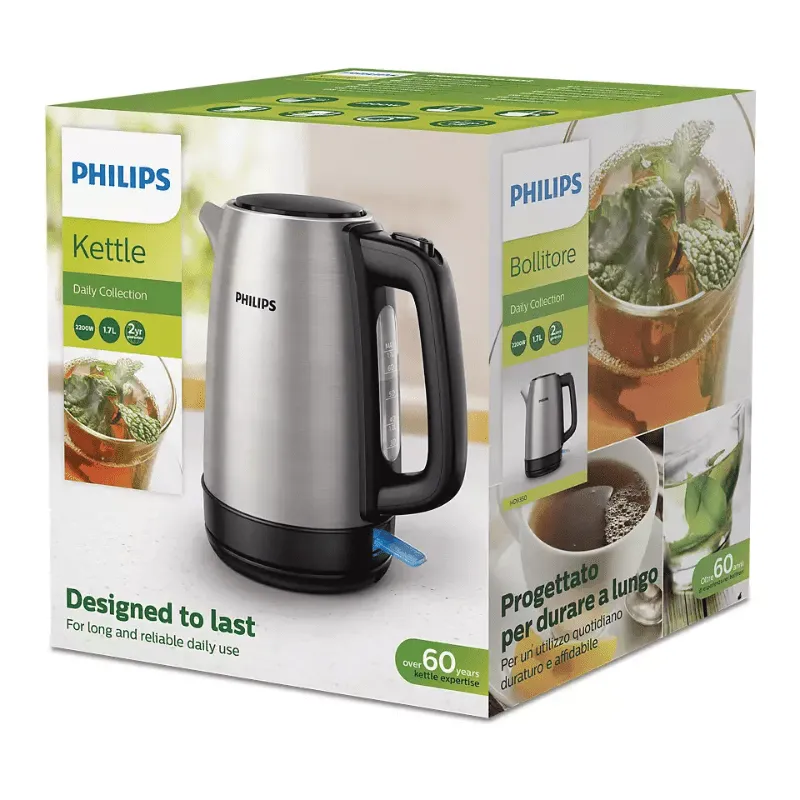 Philips 1.7 L Cordless Kettle Stainless Steel HD9350/90