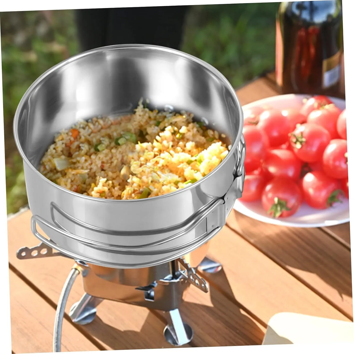 Picnic Cooker Plates Kettle Removable Stackable Dinnerware Camping Pots Pans Camping Pans Camping