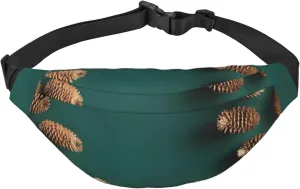 Pine Cone Border Men'S And Women'S Waist Pack, Crossbody Bag With Adjustable Belt For Running, Traveling, Sports, Hiking