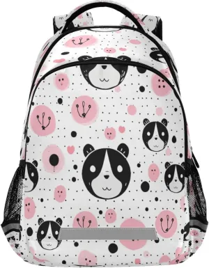 Pink Panda Bears Design Waterproof Backpack - Casual Outdoor Sports Daypack with Ergonomic Shoulder Straps#241
