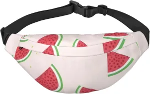 Pink Watermelon Men'S And Women'S Waist Pack, Crossbody Bag With Adjustable Belt For Running, Traveling, Sports, Hiking