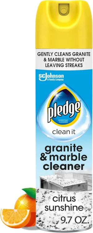 Pledge Granite and Marble Cleaner Spray, Citrus Sunshine, 1 Aerosol Spray, 9.7 oz