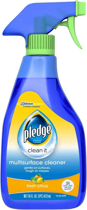 Pledge Multisurface Cleaner Trigger Spray, Fresh Citrus - Electronic, Stainless Steel & Glass Cleaner (1 Trigger Spray), 16 oz