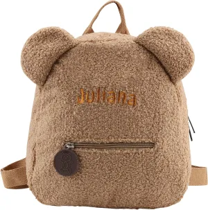 Plush Teddy Bear Backpack Embroidered Name Fluffy Backpack Cute Bear Stuffed Animal Backpack Mini Bear Bag