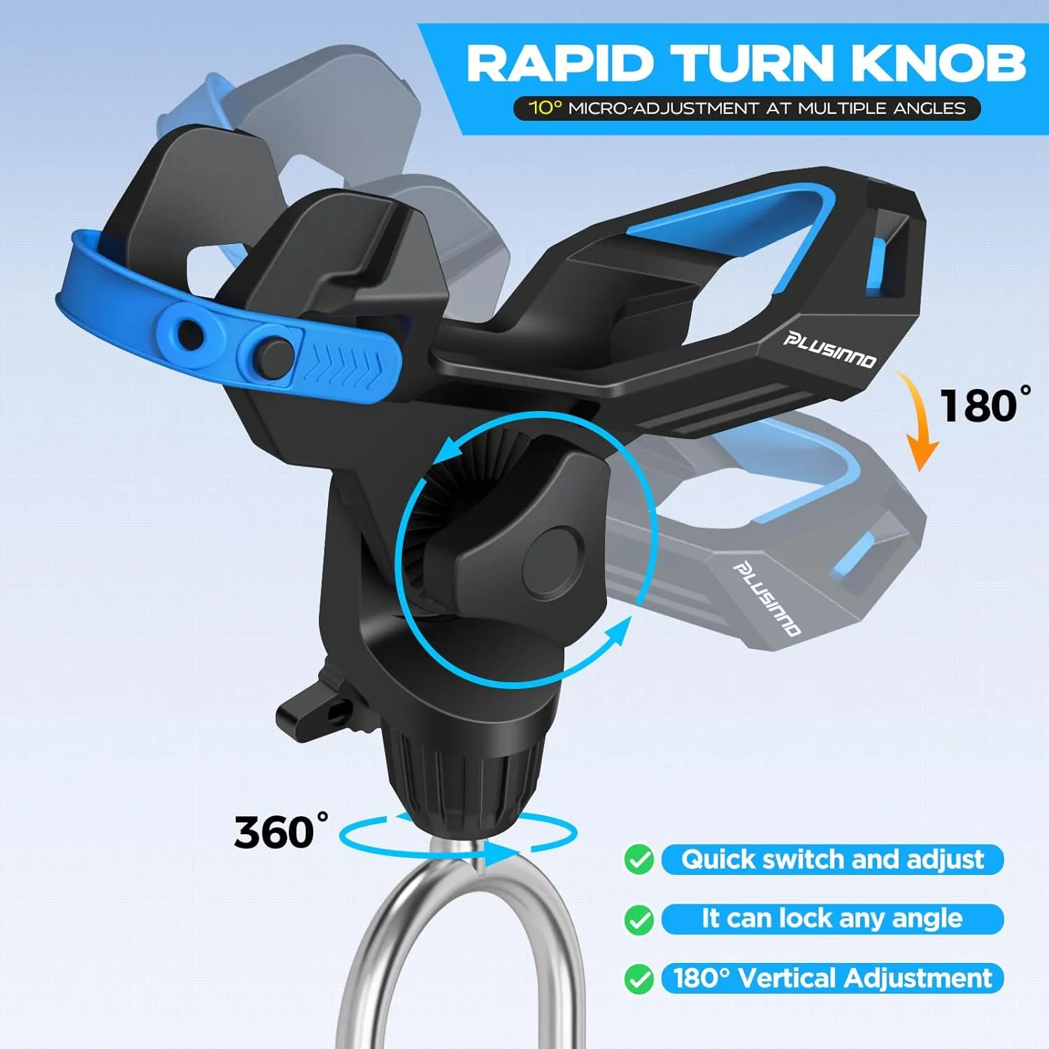 PLUSINNO 1/2/4 Pack Fishing Rod Holder for Ground, Upgraded Rod Holders for Bank Fishing, 360 Degree Adjustable Fishing Rod Holder Equipment, Fishing Gear, Fishing Gifts for Men.