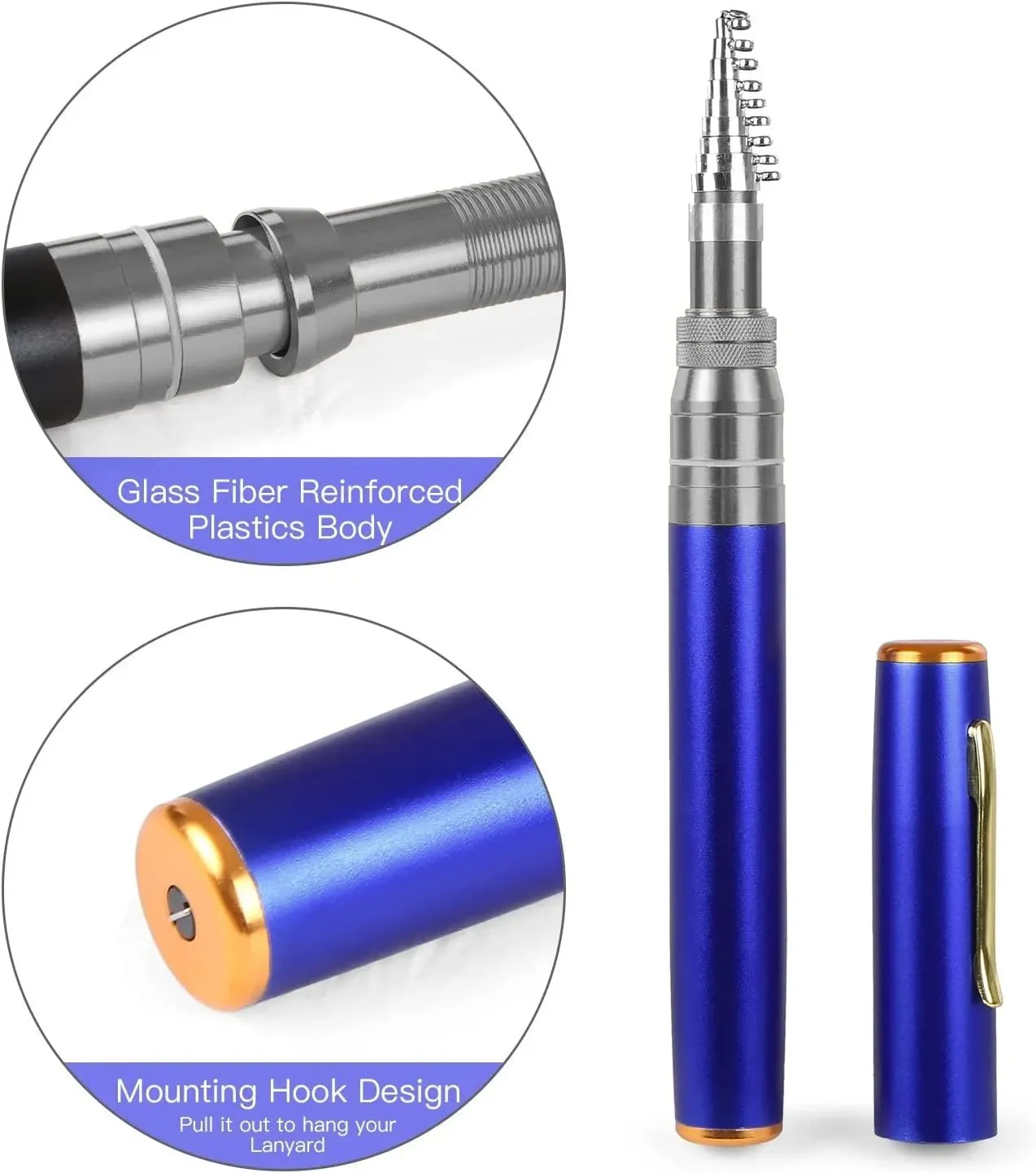 Pocket Size Fishing Rod - Pen Fishing Pole and Reel Combo, Portable Telescopic Small Fishing Pole Mini Fishing Rod, Micro Collapsible Fishing Rod and Reel Combo Travel Fishings Kits